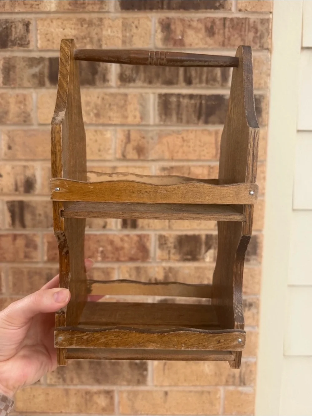 Rustic Wooden Wall Shelf - Brown